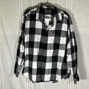 SMITH Black and White Buffalo Plaid Shirt